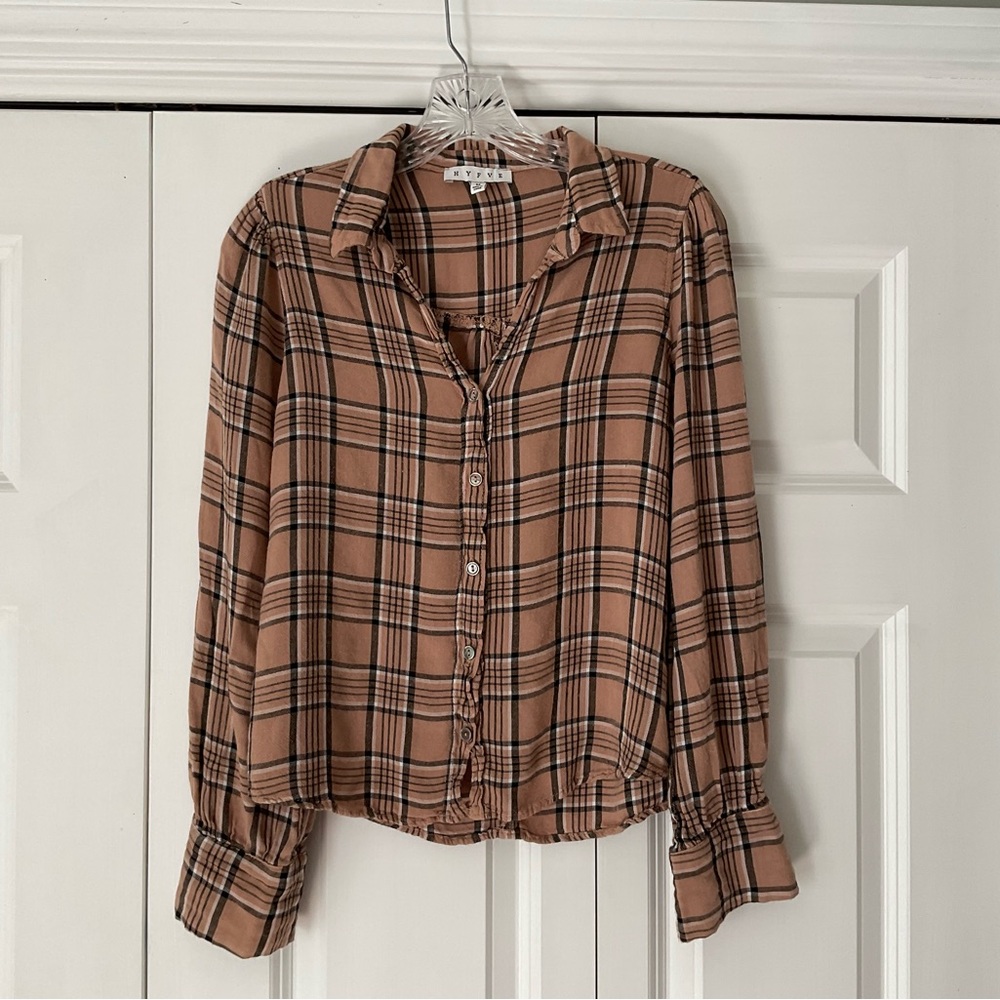 HYFVE Brown Plaid Button-Down Shirt
